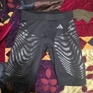 adidas Black Athletic Shorts with Gray Accents